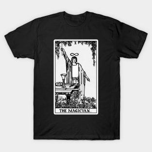 I. The Magician Tarot Card | Black and white T-Shirt